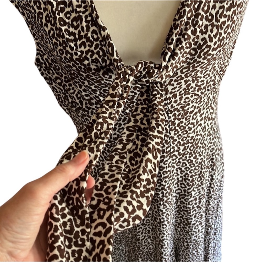 Talbots Vintage Y2K Leopard Print Fit and Flare Dress Size 10 - Picture 8 of 14